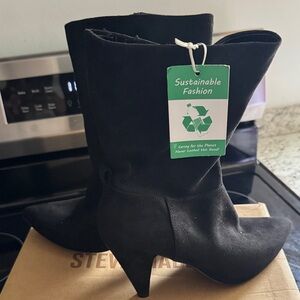 Steve Madden Elegant Black Suede Heeled Boots